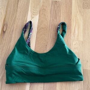 lululemon athletica Green reversible Sports Bra with Floral Dual side